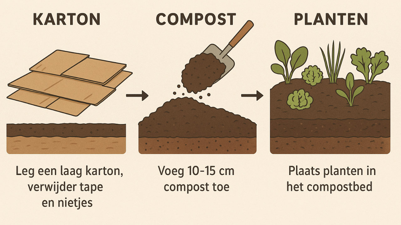 Opbouw van een bed zonder spitten
