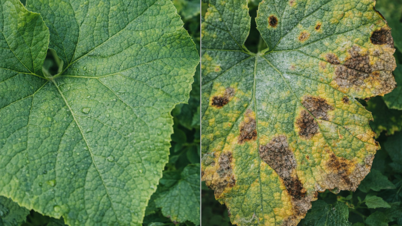 Gezonde en zieke bladeren vergelijken