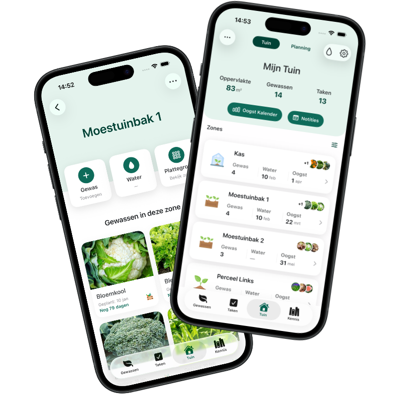 Zone-overzicht en indeling in Moestuin Maatje